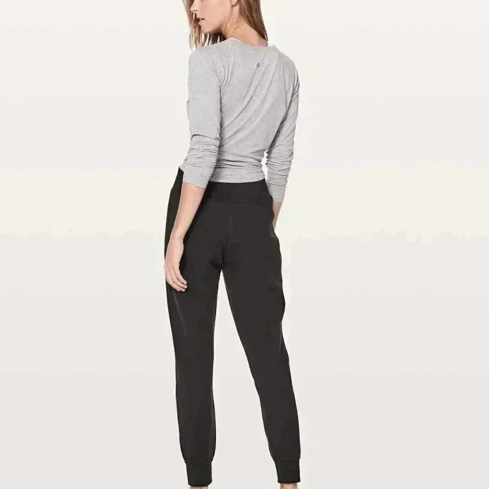 Lululemon get going black athletic yoga cotton terry zip pockets pant jogger 4 - Picture 5 of 5